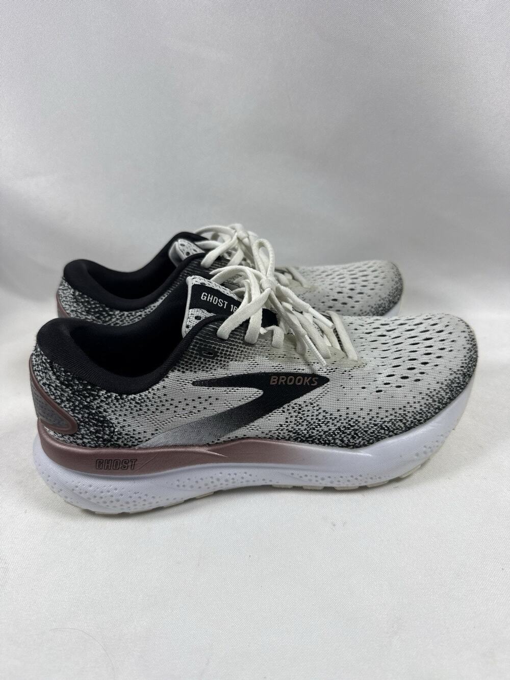 Brooks Ghost 16 Women’s Running Shoes White Black Rose US 7.5 EU 38.5